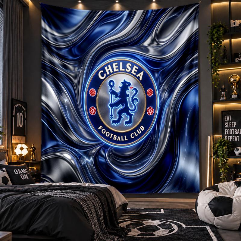 Arazzo da Appendere alla Parete Stampa Chelsea FC Tessuto per Soggiorno Camera da Letto Decorazione per la Casa