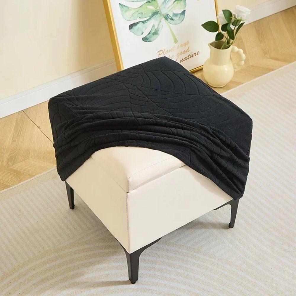 Stretch Ottoman Cover Square Footstool Slipcover Portable Chair Covers for Bedroom Party Hotel