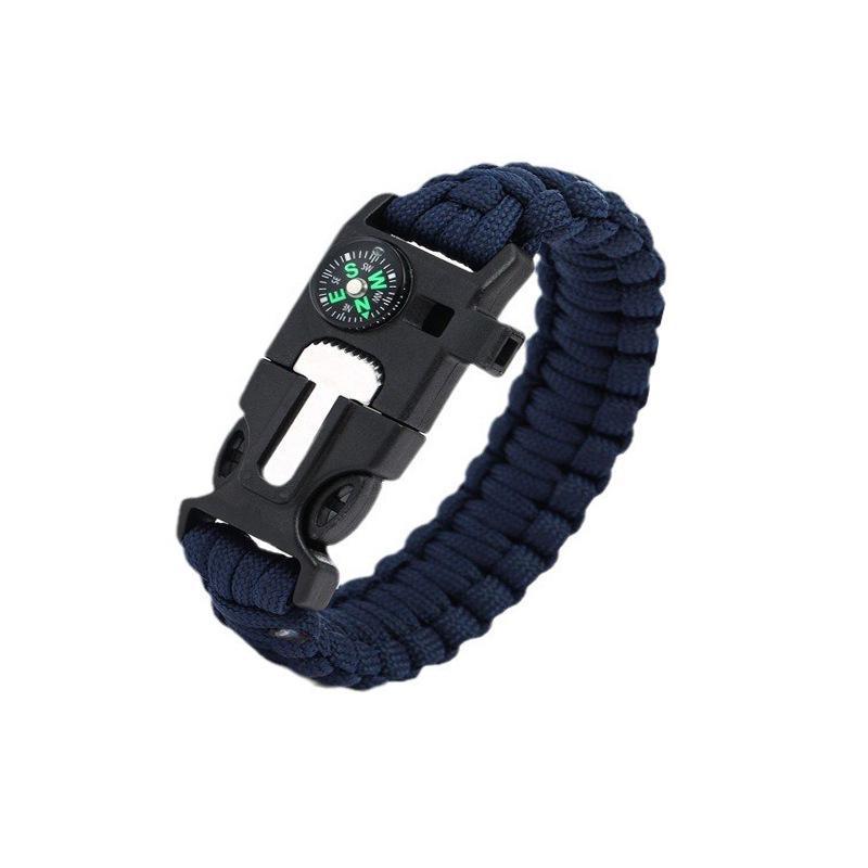 5-in-1 Multifunctional Survival Paracord Bracelet with Compass for Outdoor Travel and Climbing