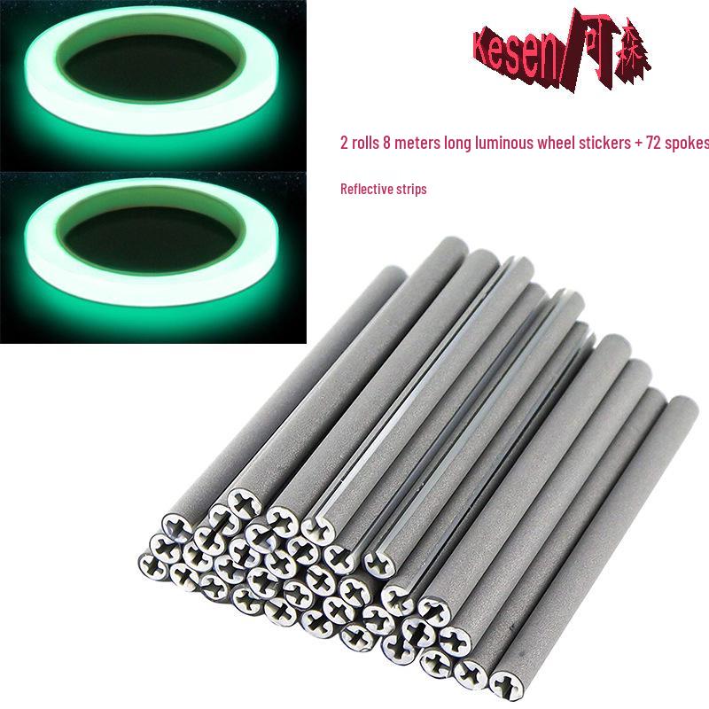 36PCS Bicycle Spoke Reflector Set with Luminous Wheel Stickers for Night Riding