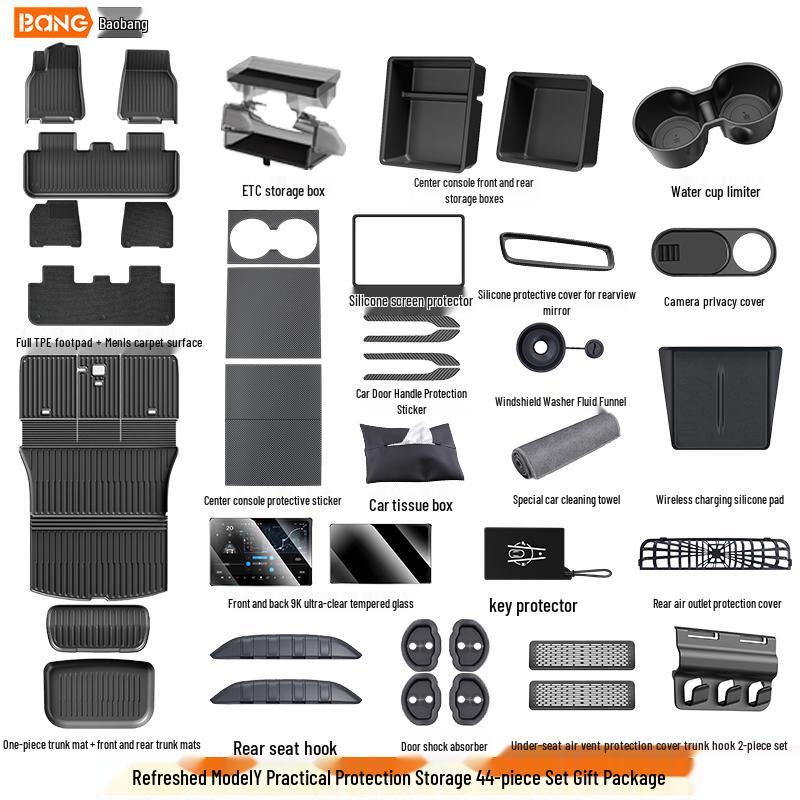 Tesla Model Y & 3 Refresh TPE Interior Floor Mats - Full Set Protection Accessories