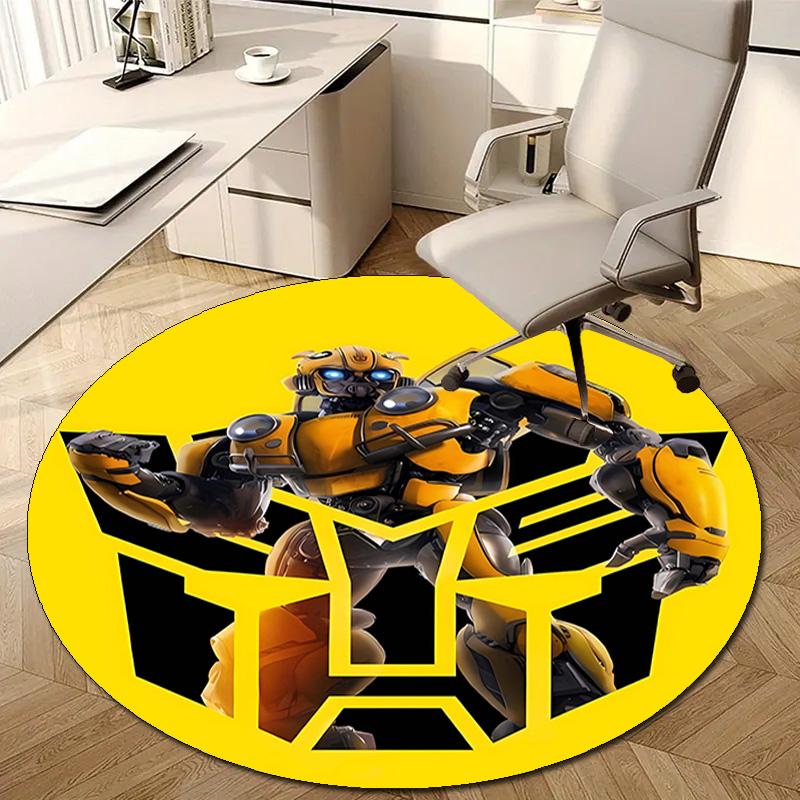 1pc Bumblebee5 Design Printed Area Round Carpet for Bedroom Living Room Home Decor Rugs Mat Non Slip Mat Rug for Bedside