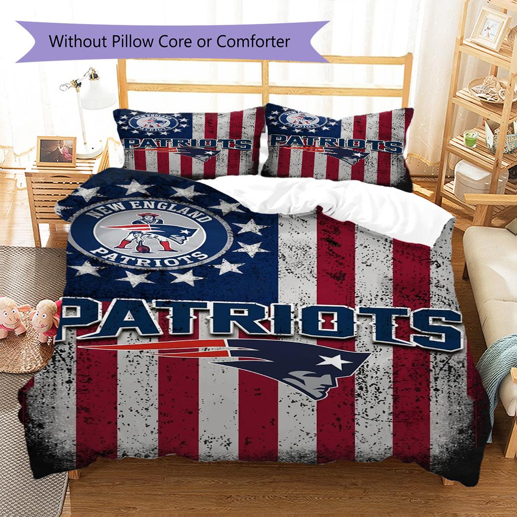 Set Biancheria da Letto con Fantasia New England Patriots Copripiumino Federa Decorazione per la Casa Regalo (1 * copripiumino + 2 * federa, senza nucleo)