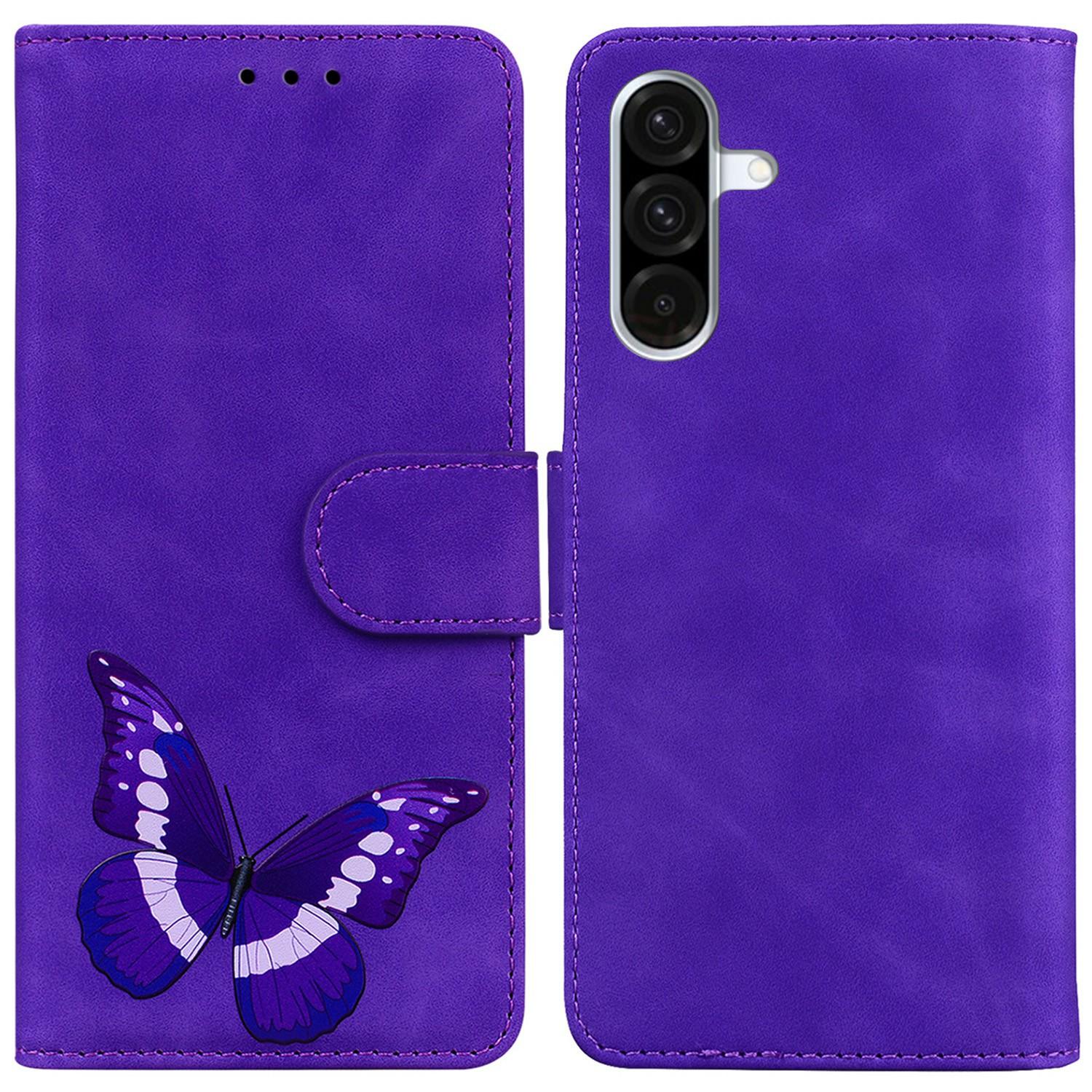 Чехол-подставка для Samsung Galaxy A56 5G/A36 5G, чехол-книжка из ПУ кожи, с принтом бабочки Purple