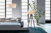 TRIPOD FLOOR LAMP WOODEN JUTE LAMPSHADE 45CM