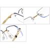 Rimless Square Glasses for Men Women Cut Edge Clear Lens Glasses Fashion Anti Blue Light Computer Glasses