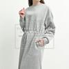 FashionBerry Maxi Dress with Drawstring Greyish Size Warm and Maternity and Women's Long-Sleeved Design, Beige, M, Comfortable, Loungewear, Friendly,