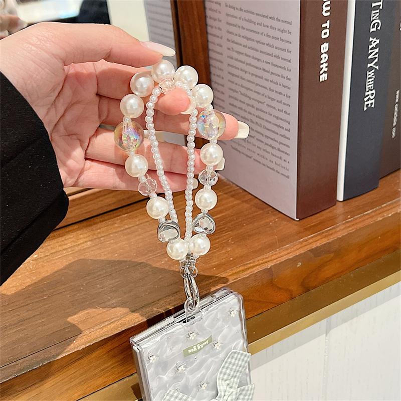 Ins Flower Water Ripple Wrist Chain Case for Samsung Galaxy Z Fold 7 6 Transparent Pearl Bracelet Cover for Samsung fold7 ZFold