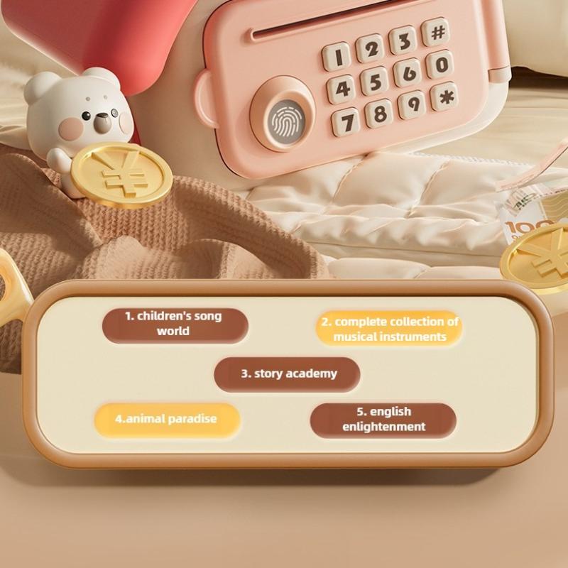 Electronic Piggy Bank Children Automatic Safe Coins Cash Saving Money Box Password Counter Code Key Lock Coin Bank Atm Kids Gift