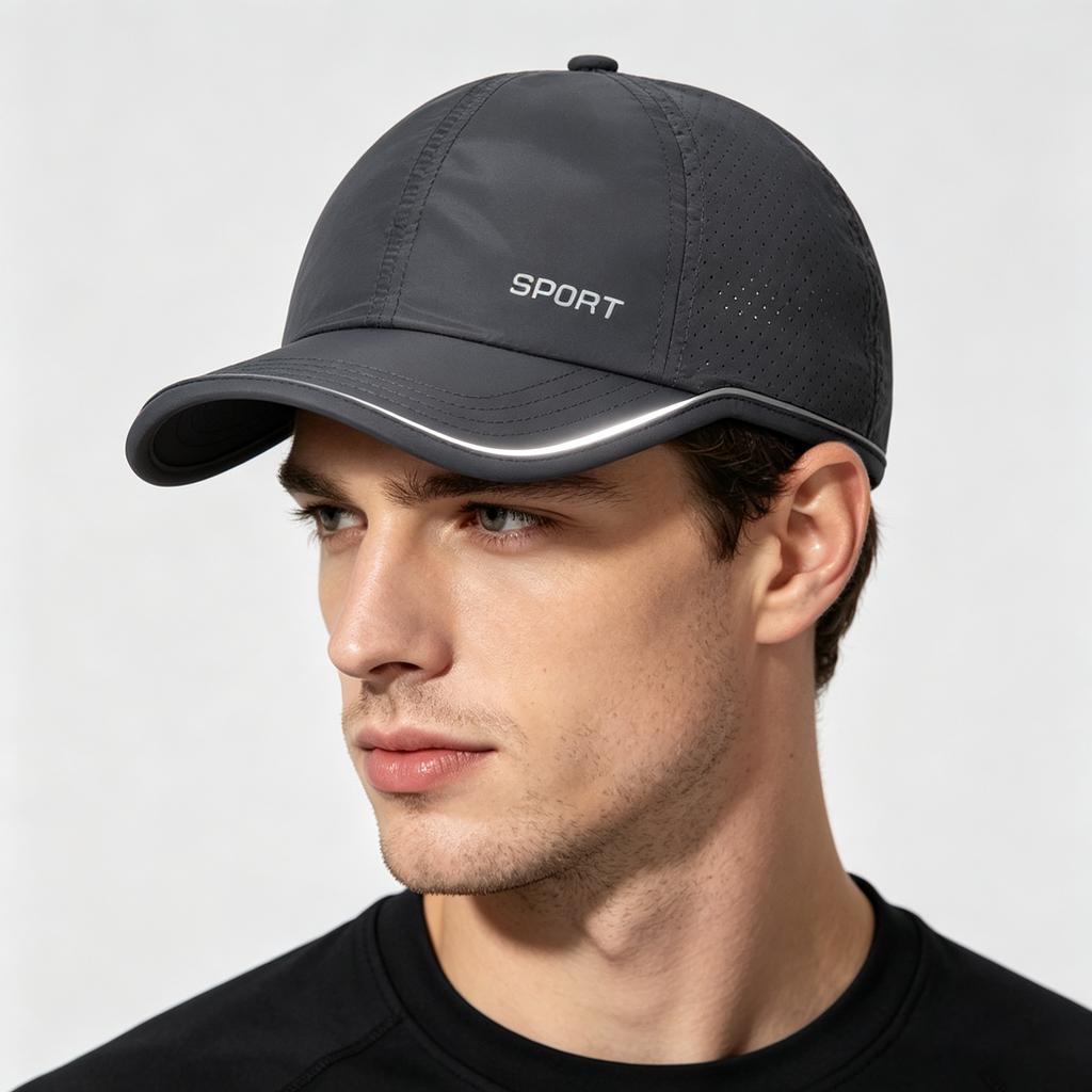New Summer Lightweight Perforated Breathable Quick-Dry Adjustable Baseball Cap, Unisex for Hiking and Sun Protection Outdoor