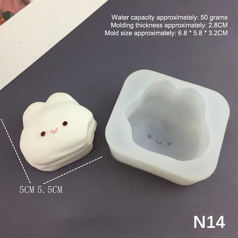 Cartoon Tier Hase Kätzchen Silikonform zum Backen Eierbissen Muffinblech Schokoladenkuchen Pie Backwerkzeuge Kerzenformen