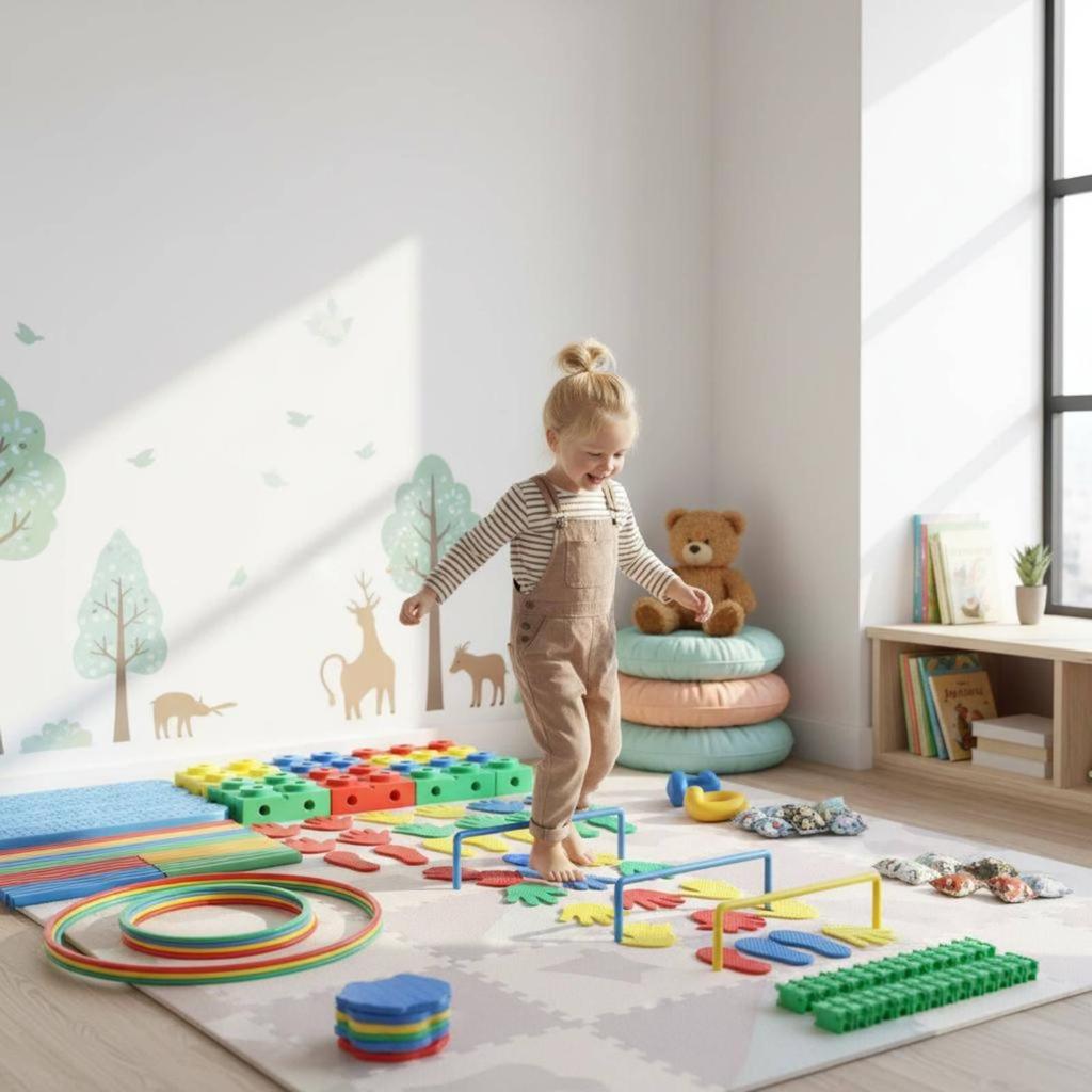 Balance Obstacle Course Set Indoor Outdoor Use Sensory Play