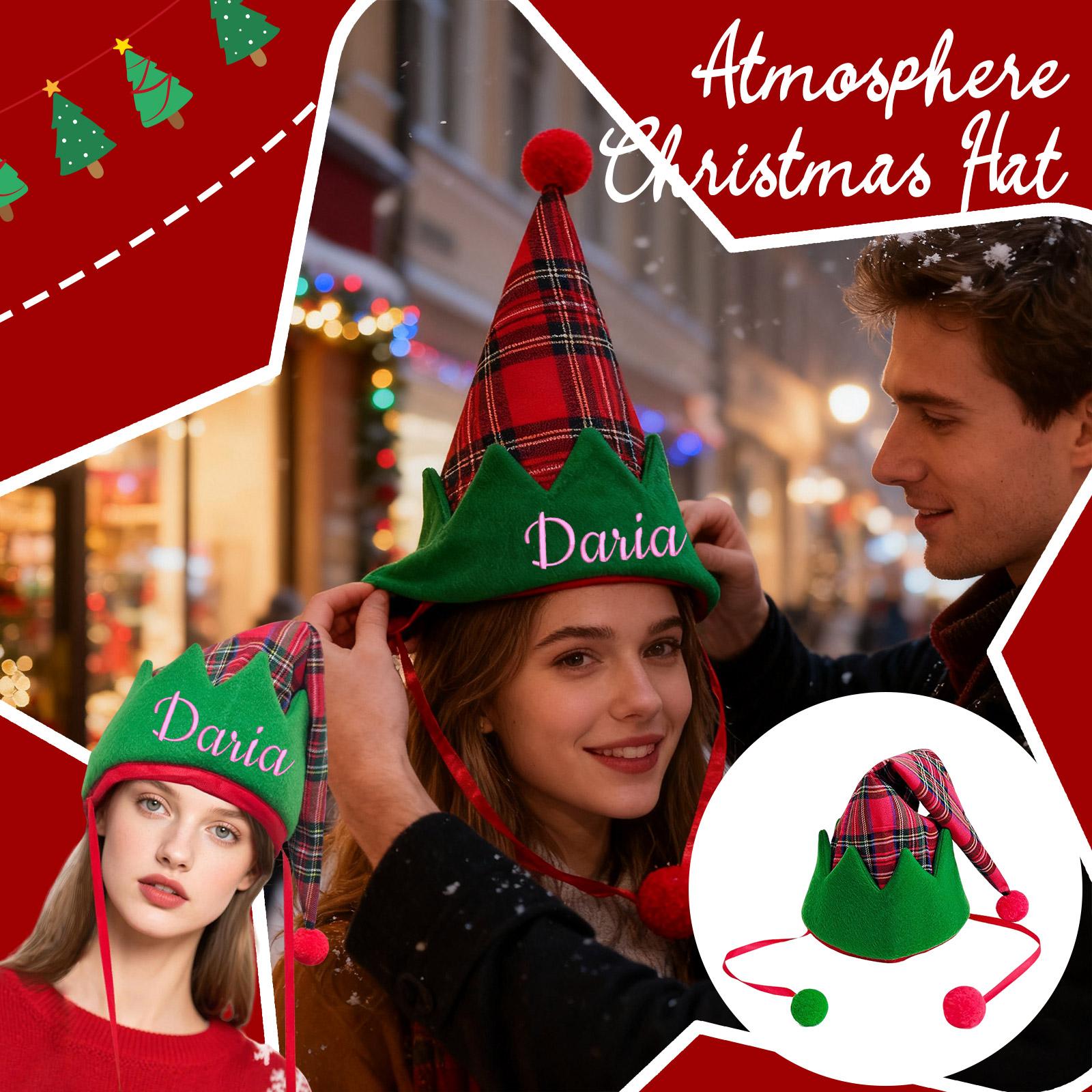 

Personalized Christmas Atmosphere Christmas Hat Ear Hat Hat Headdress Trouser Leg Hat Christmas Ball One Size зелёный
