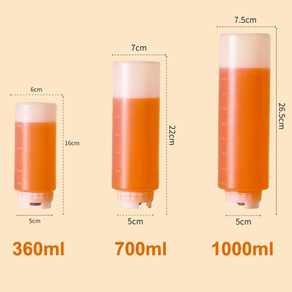 New 360/700/1000ml Squeeze Sauce Bottle Plastic Large Capacity Tomato Catchup Dispenser Salad Dressing Bottle Picnic Cooker