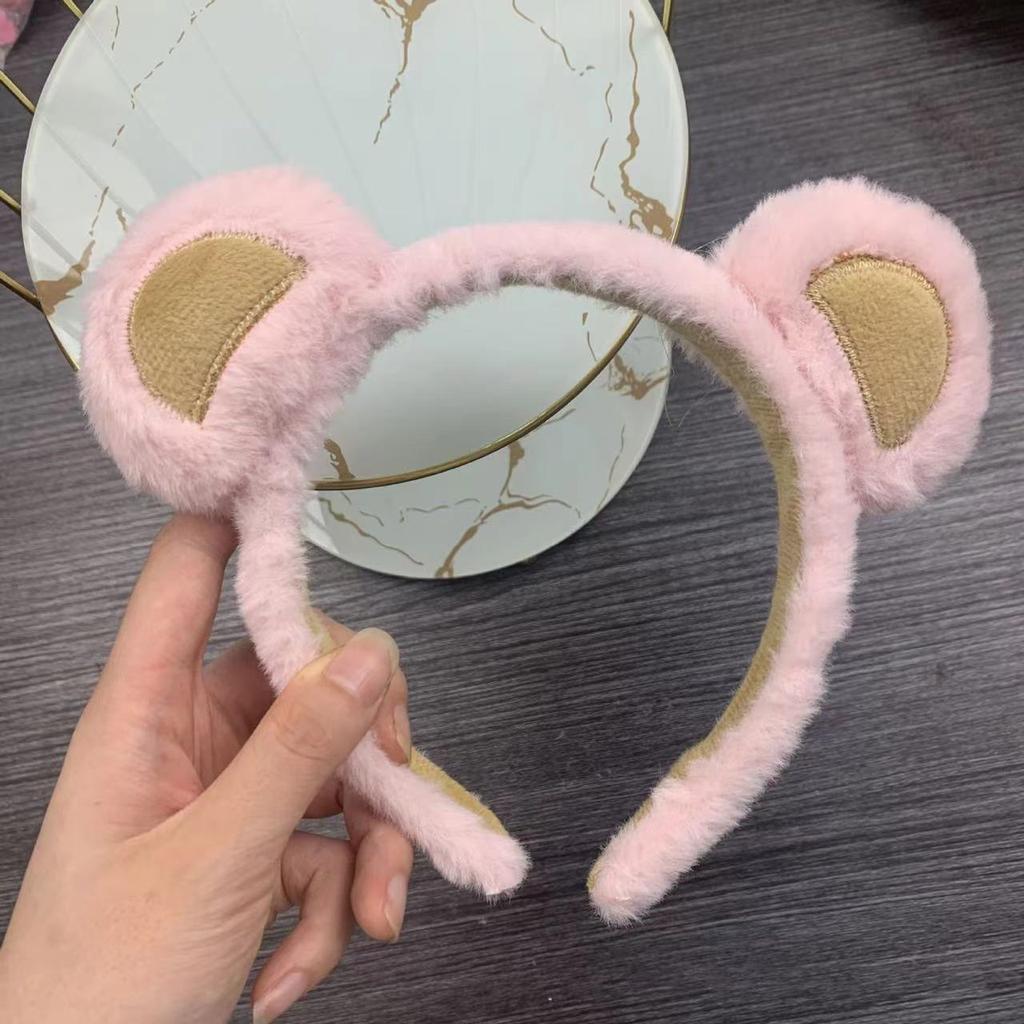 TREETIP Custom Logo Plush Bear Ears Headband Soft Faux Fur 3D Ears Face Washing Makeup Cute Kawaii Sweet 2025 New Hair Hoop