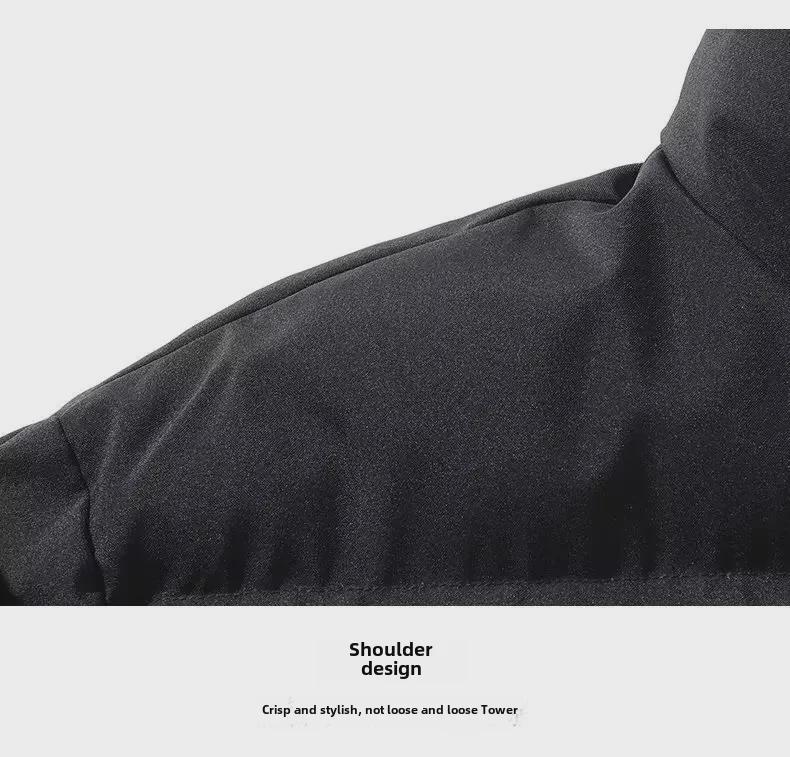 Men's and Women's Winter Stand Collar Down Jackets - Thick, Solid Color, Casual Fit