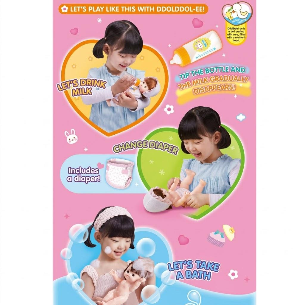 [Offiziell Mimi World] Crybaby DdolDdolE Interaktive Puppe / DdolDdolE Mama Rollenspiel-Set, Koreanisches Spielzeug