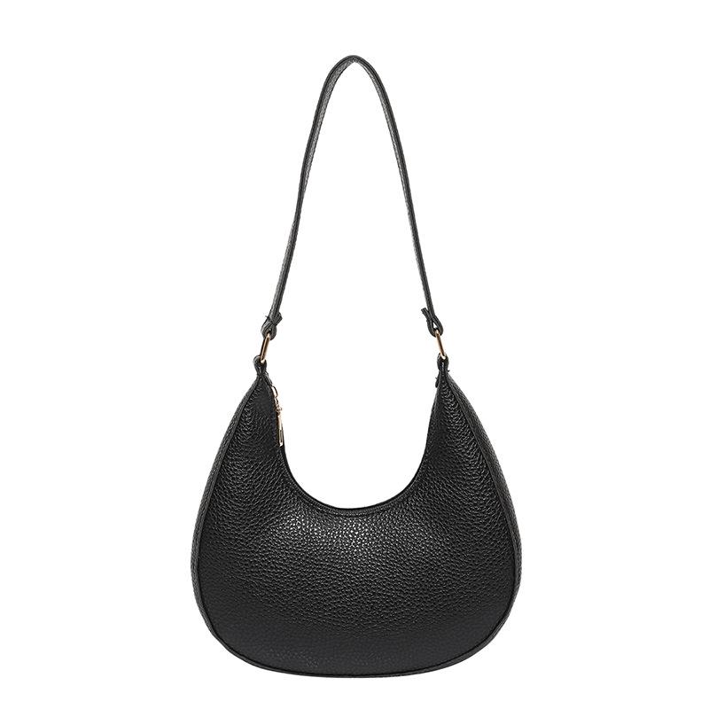 

Korean Fashion Women’s Crescent Shoulder Bag 2025: Solid Casual Underarm Style чёрный