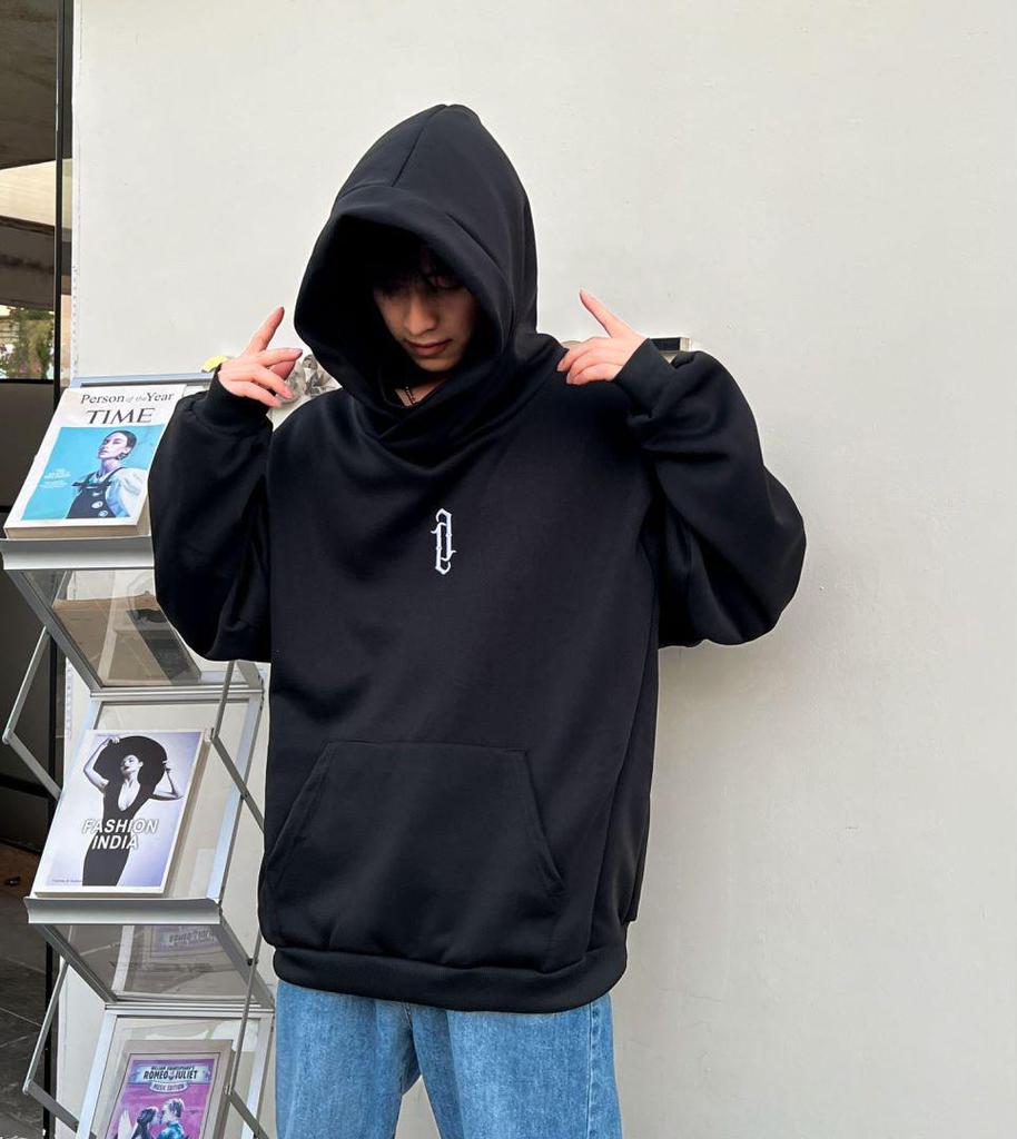 Men's Heavyweight Hooded Winter Jacket/Sweater - 400g Pure Cotton, Thick and Warm, with Ninja-Style Collar for Social Comfort.