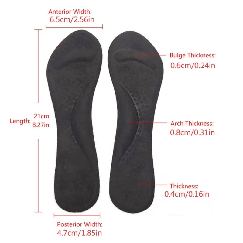 High Heel Inserts Silicone Gel Shoe Insoles Shock Absorbing Foot Support Insoles