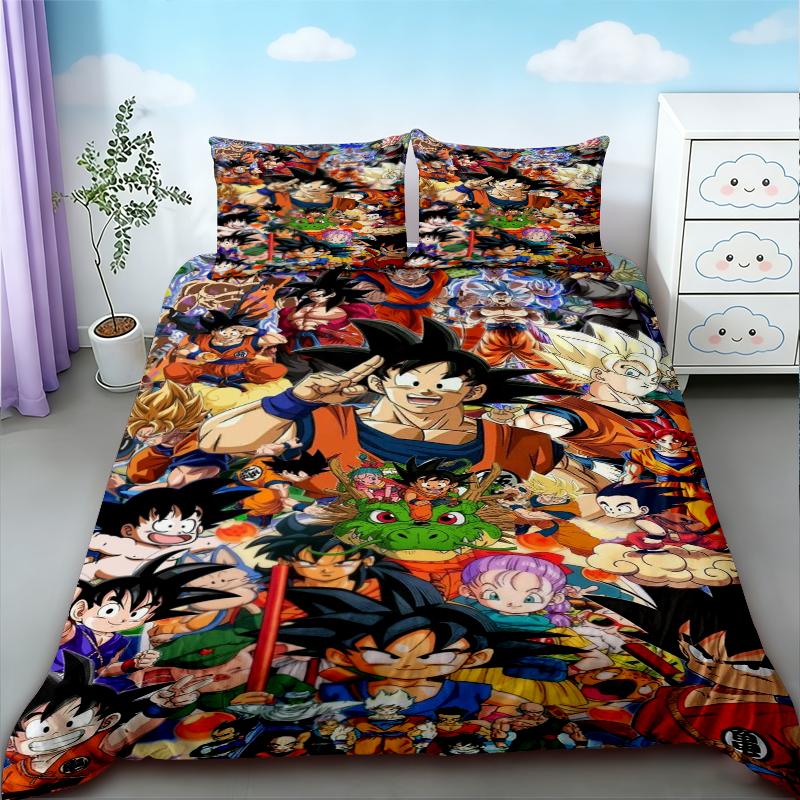 Duvet Cover Anime Pattern Dragon Ball Bedding Set Child Baby Duvet Cover Sets Bedclothes Twin Single King Kids Adult Gift Soft