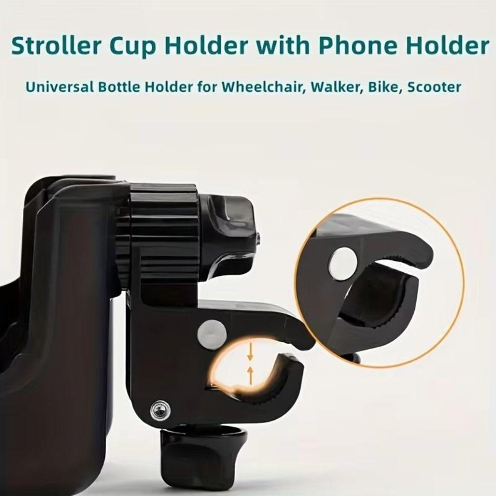 2-in-1 Water Cup Holder Baby Pram Mobile Phone Holder Milk Bottle Rack Stroller Accessories