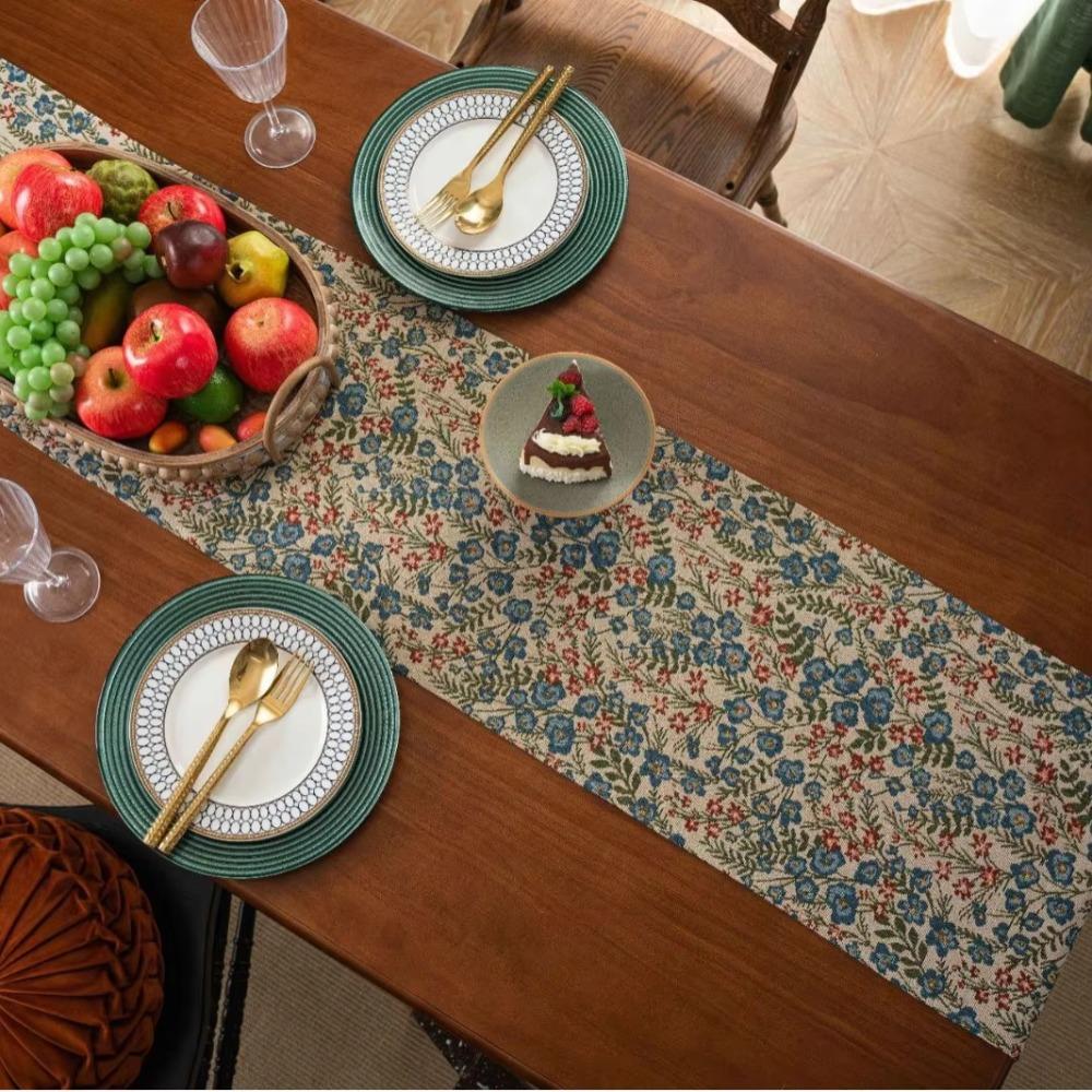Thickened Tablecloth Vintage Table Cover Elegant Jacquard Table Runner  Banquet