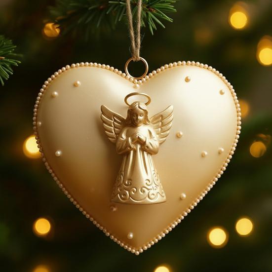 Heart-Shaped Christmas Hanging Ornament Indoor Outdoor Hame Office Holiday Party Xmas Tree