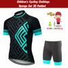 2026 Barn Sommar Cykeltröja Set Fluorescerande Grön Barn Cykeltröja Kortärmad Pojke Flicka Cykelkläder Cykelkläder