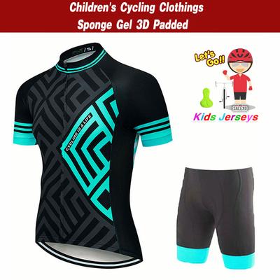 2026 Kids Summer Cycling Jersey Set Fluorescent Green Children Mallot Ciclismo Short Sleeve BOY GIRL Cycling Wear Cycling Clothing