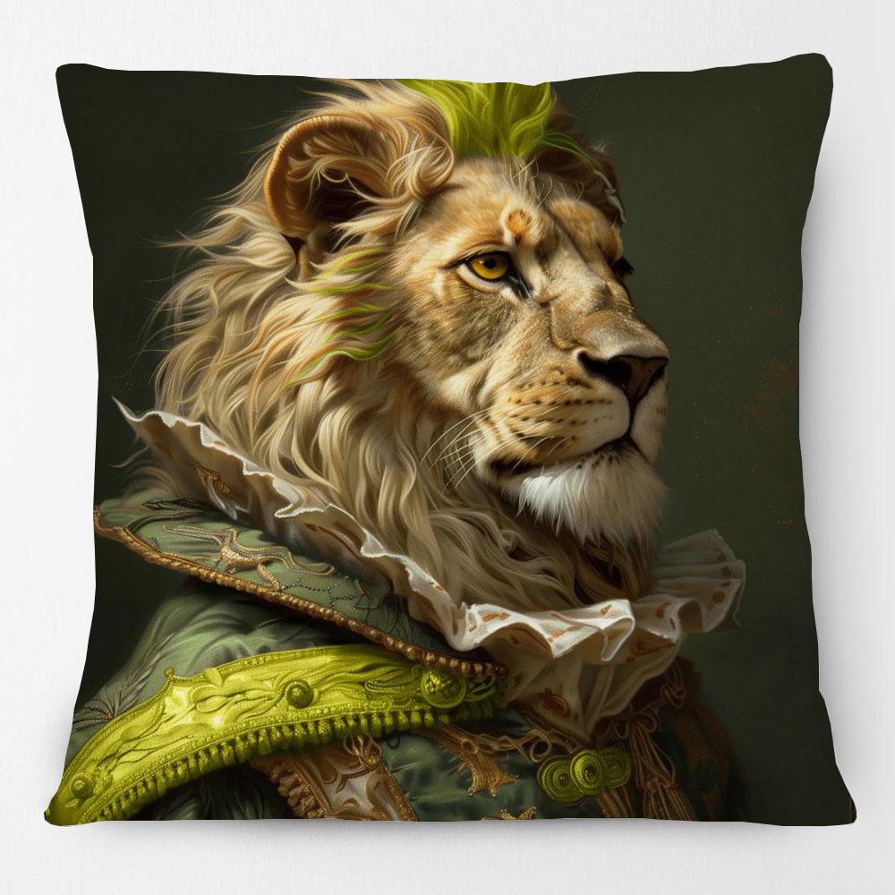 European Vintage Rabbit Stag Giraffe Lion Zebra Funny Animals Portrait Poster Cushion Covers Sofa Pillowcase