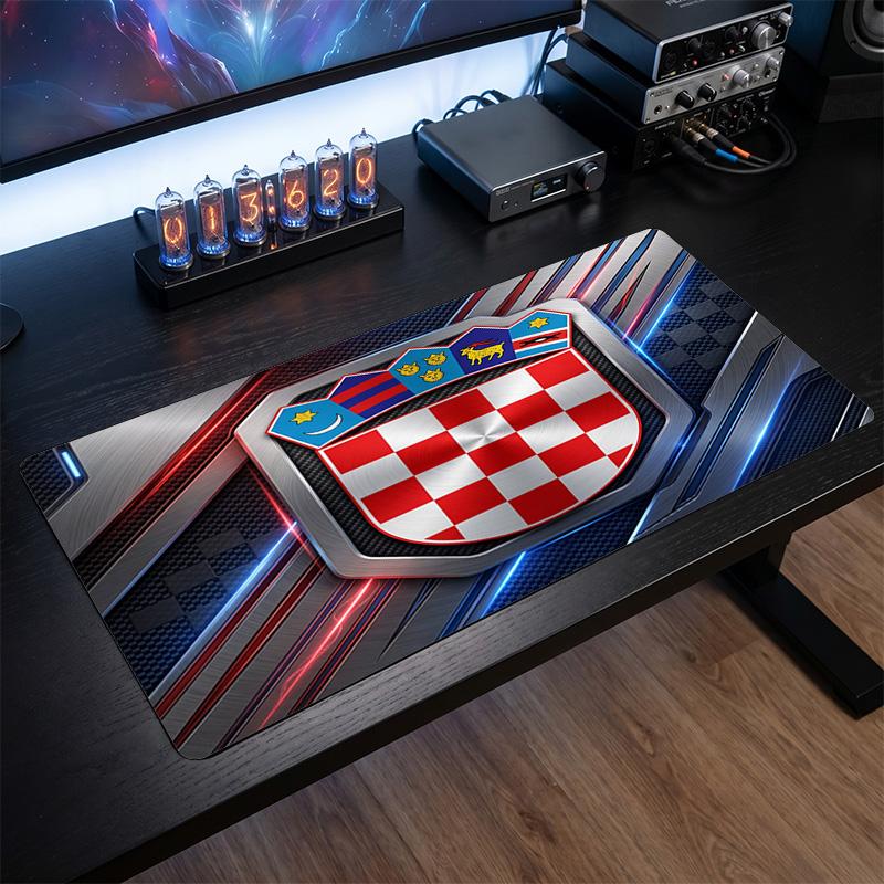 Croatia Football Crest Mouse Pad, Extended Non Slip Rubber Desk Mat for Gaming Office Laptop Fan Gift