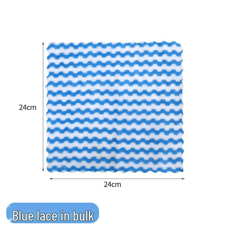 Wave Pattern Coral Fleece Kitchen Dishcloth - Absorbent, Thickened Cleaning & Scouring Pad.