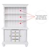 1:12 Doll House Accessories Wooden Three Layers Cabinet Simulation Furniture(White)
