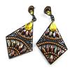 Les Trésors De Lily [M8224] - 'Sissi' Yellow Brown Designer Earrings