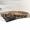 Fashion Leopard Print Belt Girl Metal Buckles Belt 2000s Waistband Ethnic Waistbelt Bead Trim Belt Aesthetic Buckles Belt