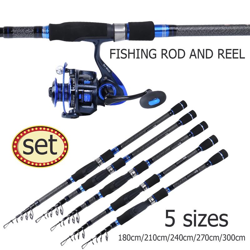 Telescopic Fishing Rod and Spinning Reel Combos for Sea Fishing