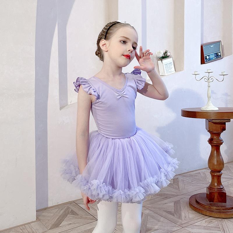 Children's Dance Clothing Autumn Girls Practice Clothing Sleeveless Grade Examination Chinese Dance Toddler Tutu Two-piece Set