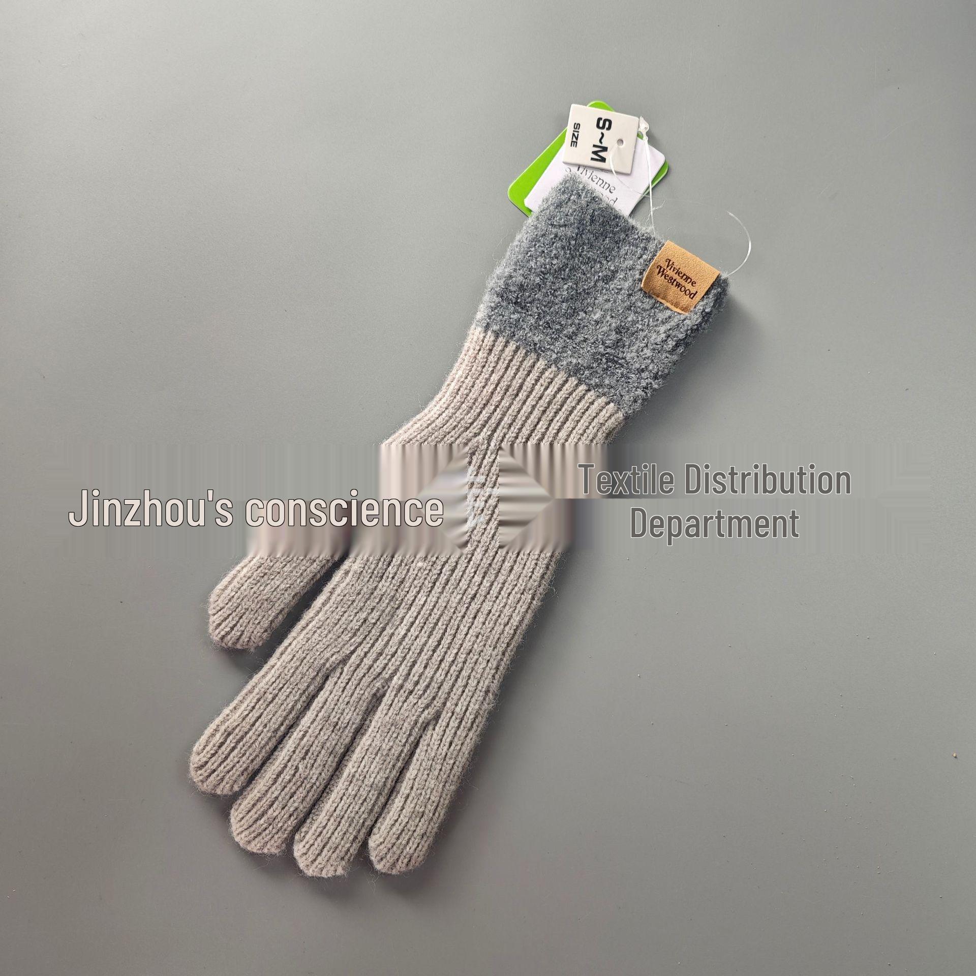 Женские варежки «Императрица-вдова»: Морозостойкий, Теплый, Вязаный, Однотонный для Осени и Зимы One Size