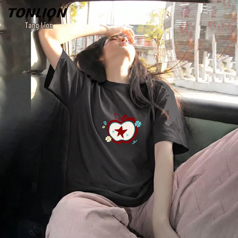 TonLion Women s Cotton Fruit Print T-Shirt 2XL
