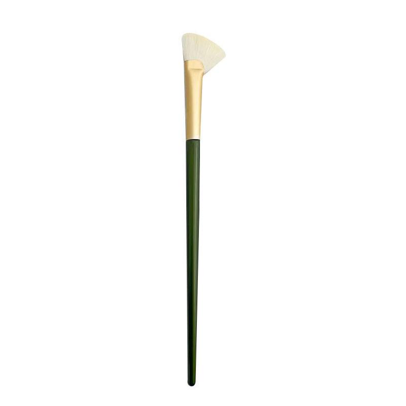 White Half-Fan Nose Shadow Brush Contour Brush Highlight Blending Brush Eye Shadow Brush Sickle Shaped Angled Small Fan Shape Shadow Nose Brush белый