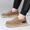 Men's 2025 Autumn Genuine Leather Slip-On Loafers, Vintage Workwear Style, Thick Sole Casual Shoes