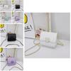 Children Pvc Mini Chain Shoulder Bag With Checkered Pattern For Girls