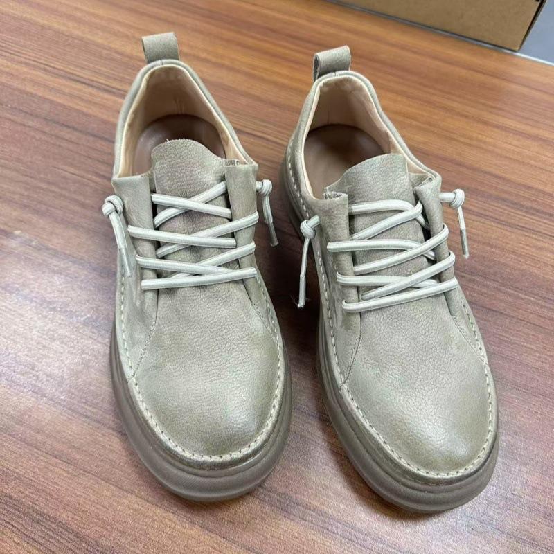 Men's Shoes Spring and Summer Cowhide Retro Low-top Leather Shoes Men's Soft-soled Breathable Leather Casual Men's Shoes