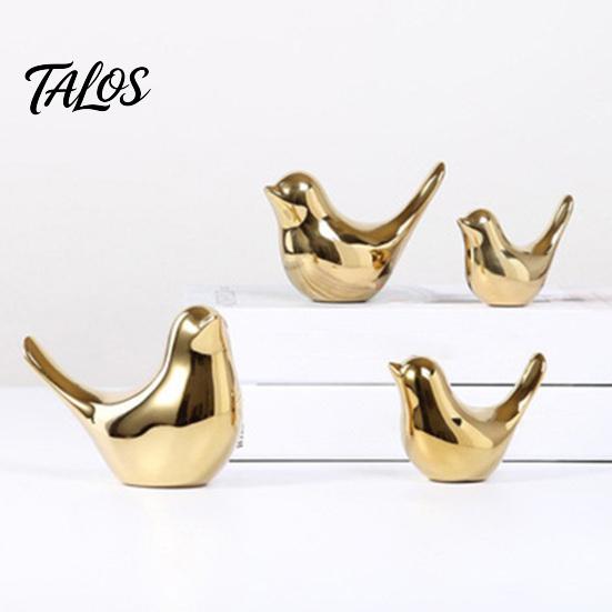 Ceramic Bird Ornament Statues, Modern Gold Decoration, Nordic Style Desktop Decoration Figurine Ornaments for Home Office Decor Abstract Art