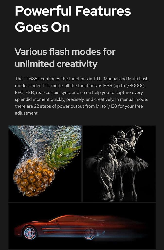 Godox GODOX TTL Kamera HSS 230 Vollständig Kabellos X Schnellverschluss TCM Sofort Kompatibel mit Nikon [Autorisierter Händler] TT685II-N Blitz, 1/8000S High-Speed