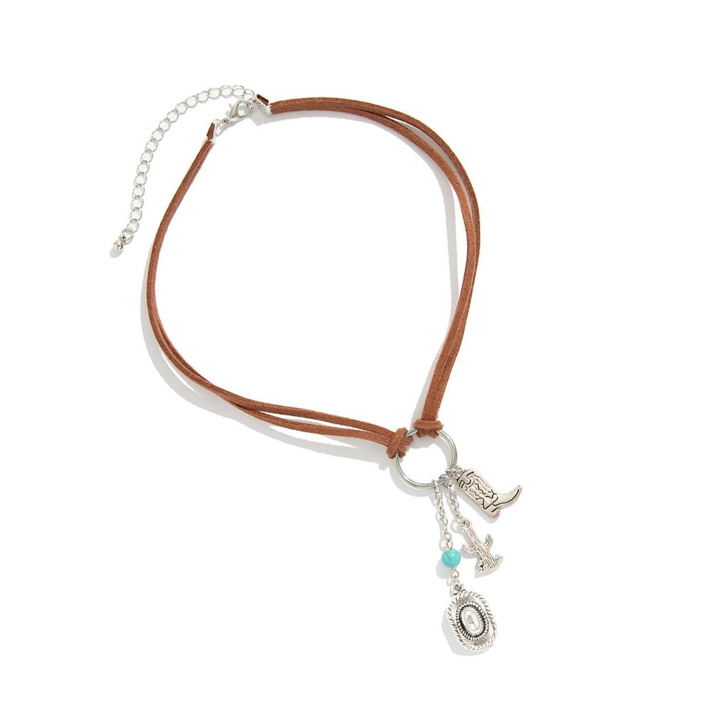 Stylish Cowboy Theme Necklace Fashion Cowboy Necklace Bohemian Necklace Perfect for Casual Wear and Rock Fashion