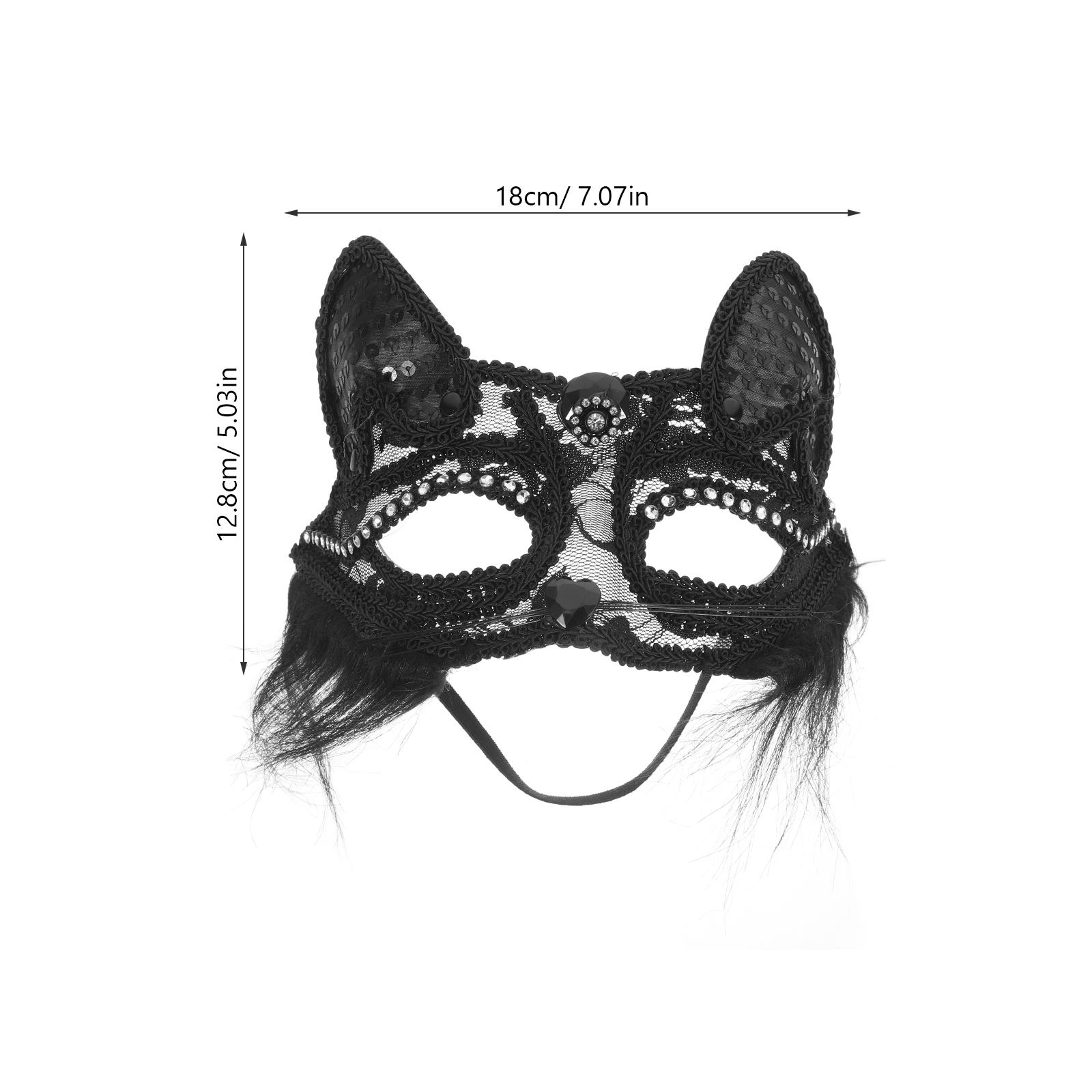 

Cat Mask Unique Shape Easy on Off Lovely Adorable Masquerade Mardi Gras Fashion Show Festival Selfie Photo Party Supply чёрный