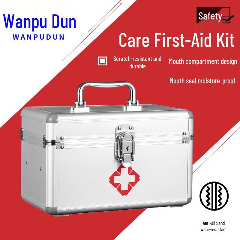 Wan Pu Dun Aluminum Alloy First Aid & Storage Box 10-inch
