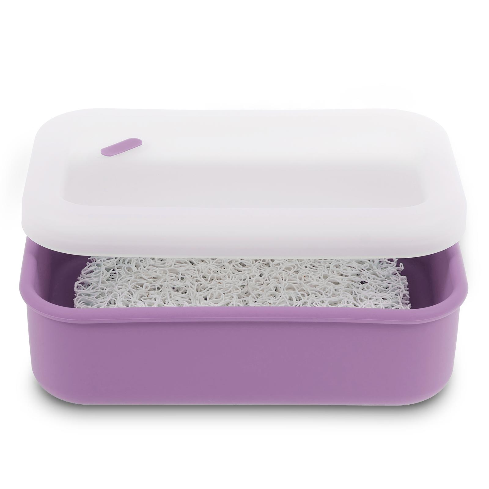 

Travel Soap Case Silicone Shampoo Bar Holder with Draining Leakproof Portable Travel Soap Container for Bathroom фиолетовый